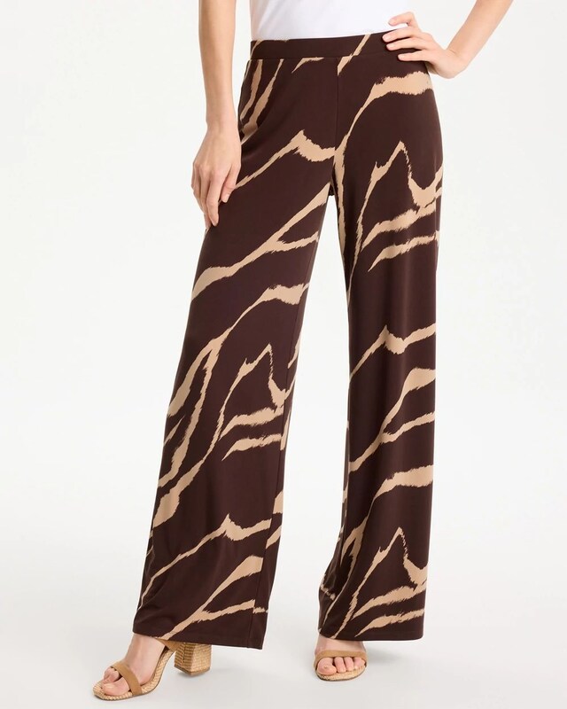 Travelers Zebra Knit Wide-Leg Pants